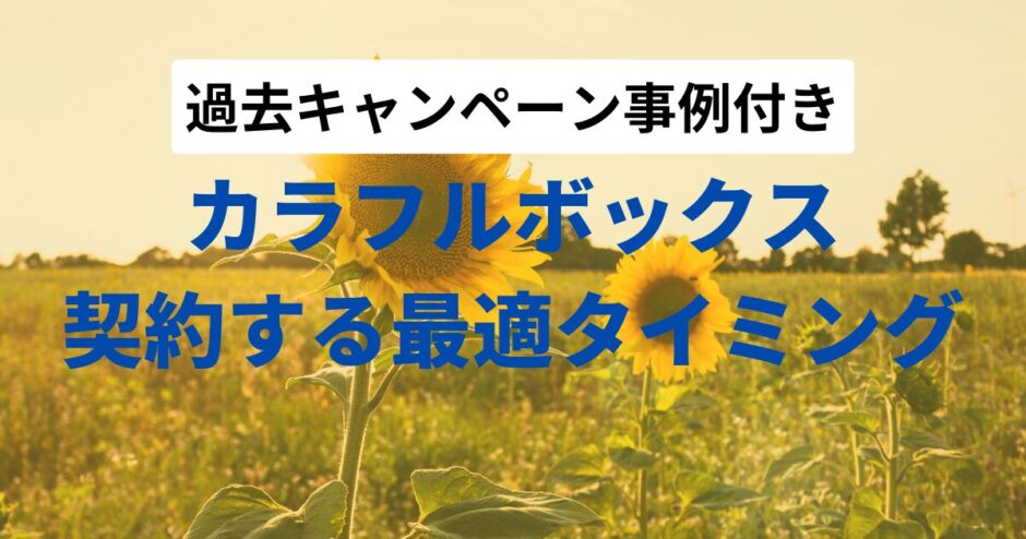 カラフルボックスをお得に契約する方法【キャンペーン事例】